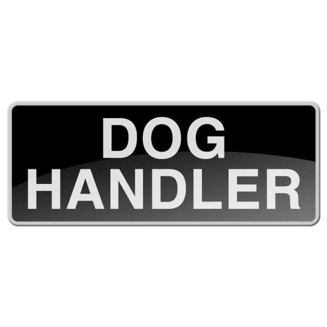 Reflective Badge - Velcro - Small - DOG HANDLER (Black)