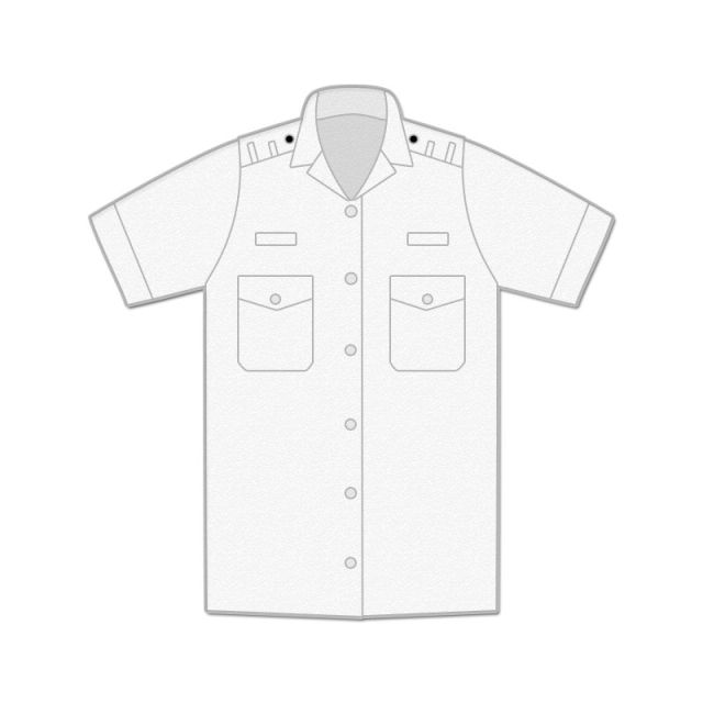 Uniform Shirt - Womens / Short Sleeve / Shoulder Loops / Open Neck - Size 14.5 / 15